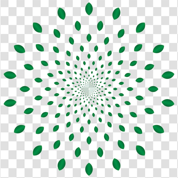 Grilla de diseño de cómics con elementos de hojas que crean efectos de movimiento dinámico en un fondo transparente