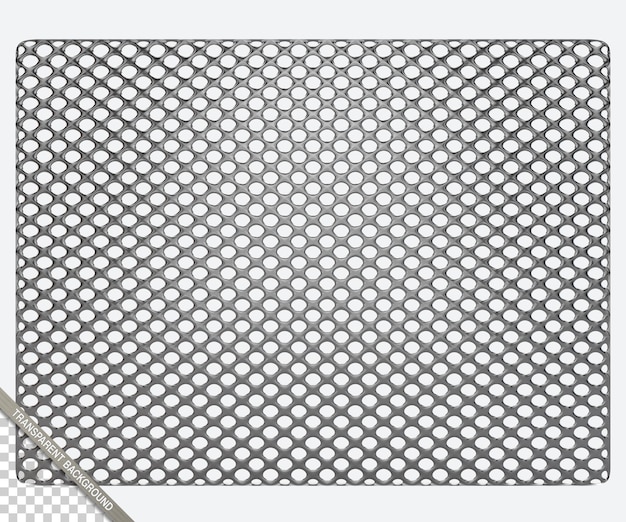 Grille métallique isolée sur un fond transparent