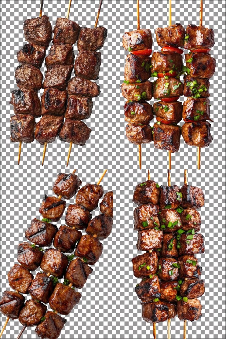 Grilled Buffalo Skewer Un piatto alla griglia gustoso e ricco Hyperrealistic Isolato PNG con Clear Transp