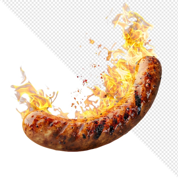 Grillwurst auf dem Feuer