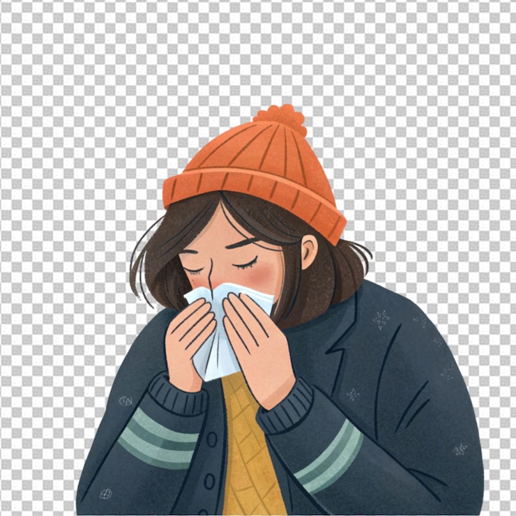 PSD la grippe et le rhume de la personne malade