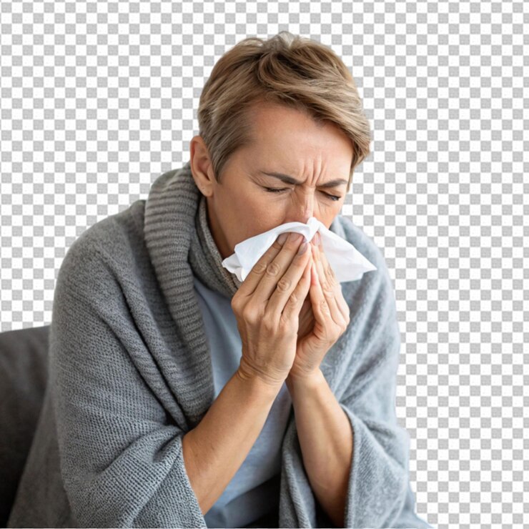 PSD la grippe et le rhume de la personne malade