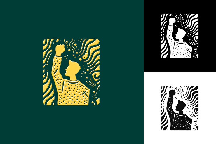 PSD el grito de dolores con un logotipo dibujado a mano que representa un paso diseños de símbolos culturales de méxico