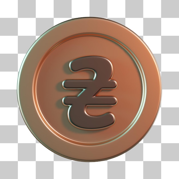 grivna, moneda, 3d, icono