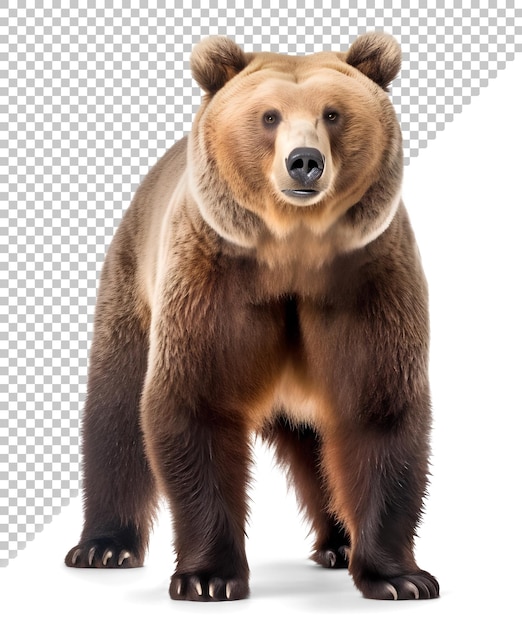 PSD grizzlybär vorne gesehen isolierter hintergrund