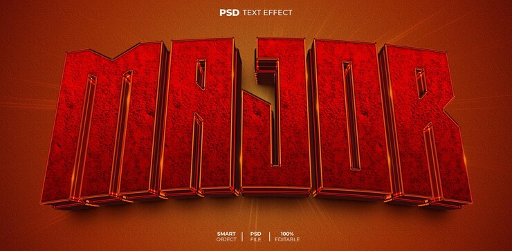 PSD größerer bearbeitbarer 3d-texteffekt