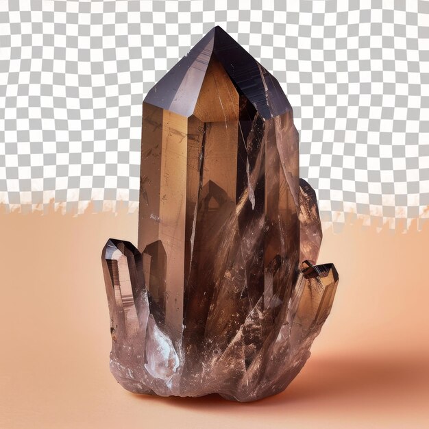 PSD un gros morceau de quartz est assis sur une table