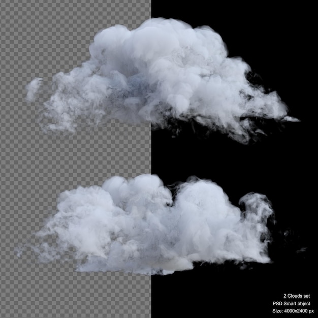 Gros Nuages Rendu 3d Isolé