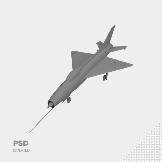 gros plan sur un avion à réaction 3d isolé premium psd