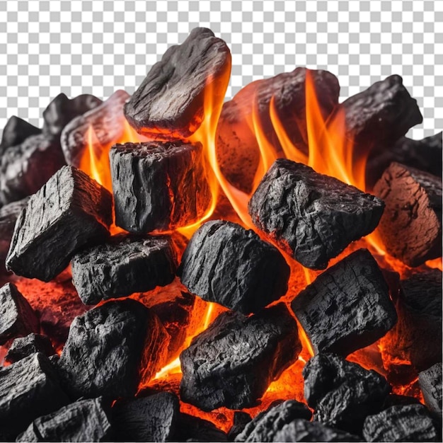 Gros plan sur un barbecue au charbon de bois brûlant