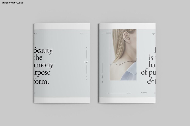 PSD gros plan sur le catalogue de brochures à deux volets