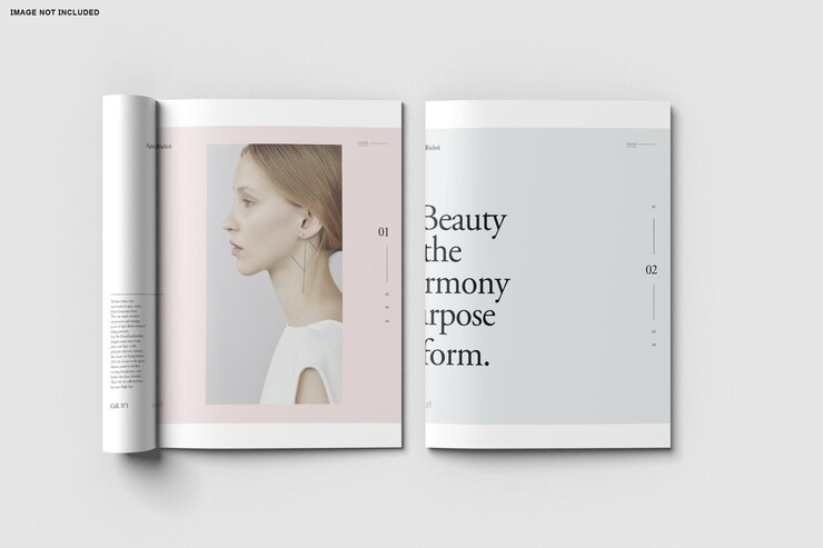 Gros plan sur le catalogue de brochures à deux volets