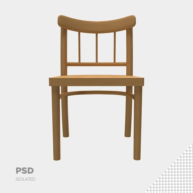 Gros plan sur une chaise psd premium isolé 3d