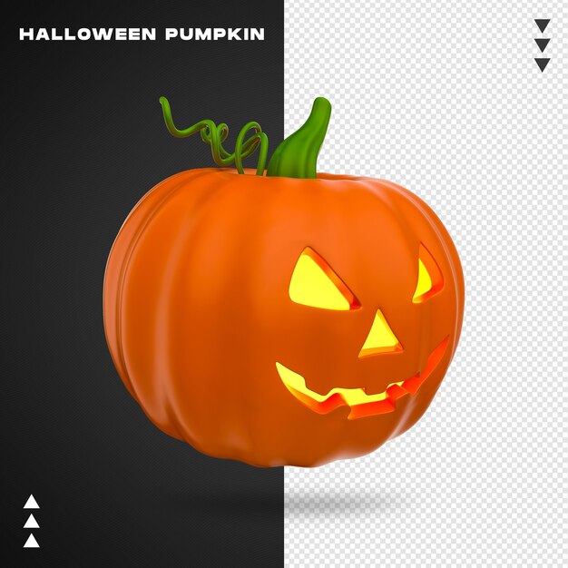 Gros Plan Sur La Citrouille D'halloween En Rendu 3d