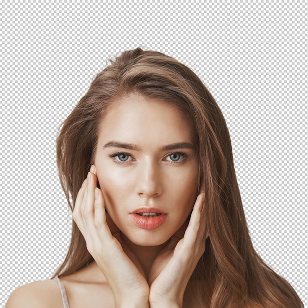 Un gros plan du visage sensuel d'une belle femme