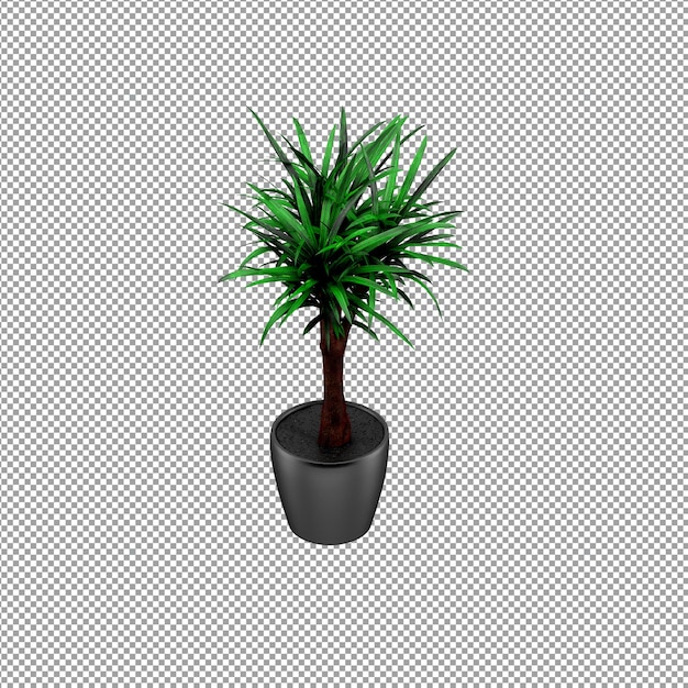 Gros plan sur une fleur dans un vase en rendu 3d
