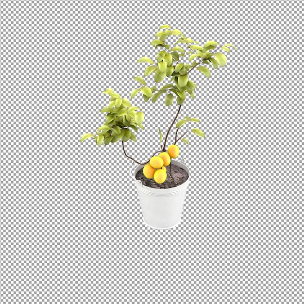 Gros plan sur une fleur dans un vase en rendu 3d