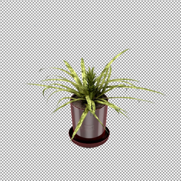 Gros plan sur une fleur dans un vase en rendu 3d