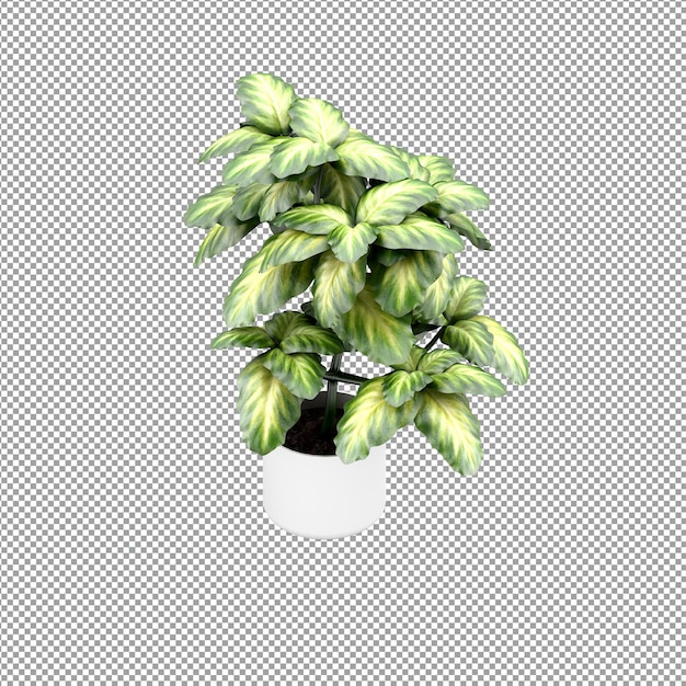 Gros plan sur une fleur dans un vase en rendu 3d