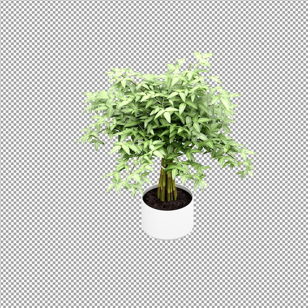 Gros plan sur une fleur dans un vase en rendu 3d