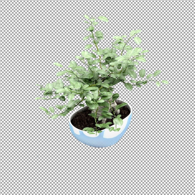 Gros plan sur une fleur dans un vase en rendu 3d