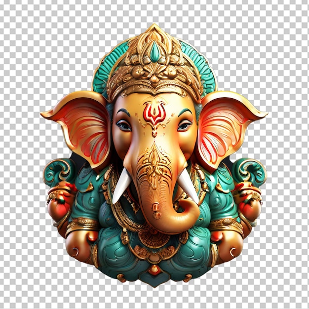 PSD en gros plan, une magnifique statue du dieu hindou ganesha, dieu du succès.