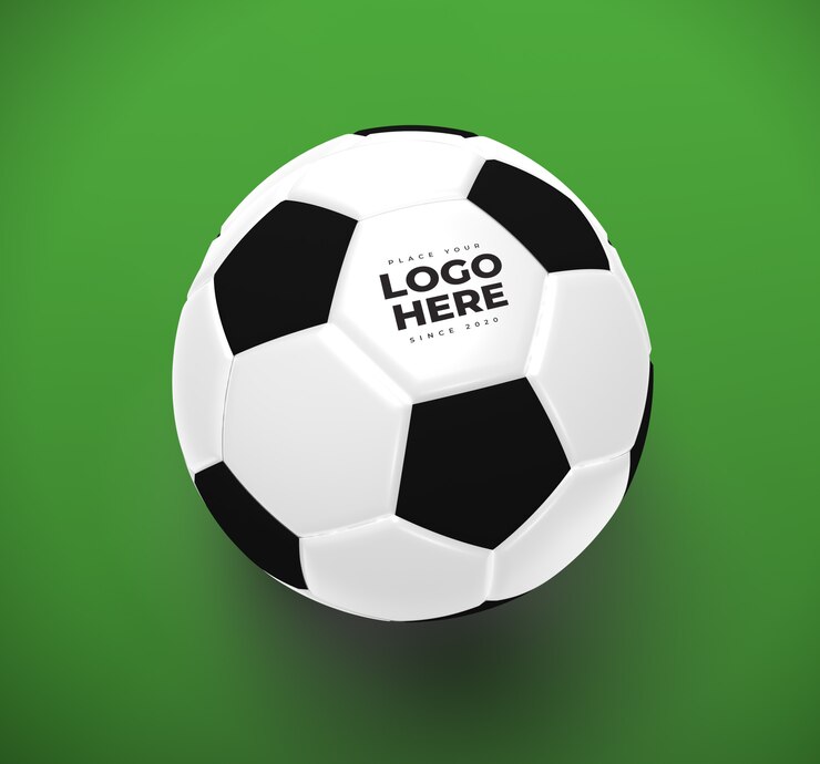 PSD gros plan de maquette de ballon de football