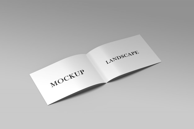 Gros plan sur la maquette de la brochure de paysage