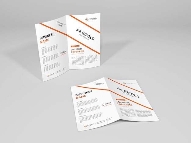 Gros plan sur la maquette de la brochure pliante isolée