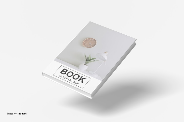 PSD gros plan sur la maquette de la couverture du livre isolé