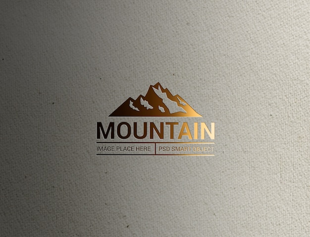Gros plan sur la maquette du logo Lighting Mountain