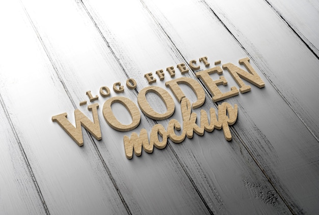Gros plan sur une maquette de logo en bois