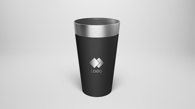 Gros Plan Sur Une Maquette De Tasse Corporative En Acier