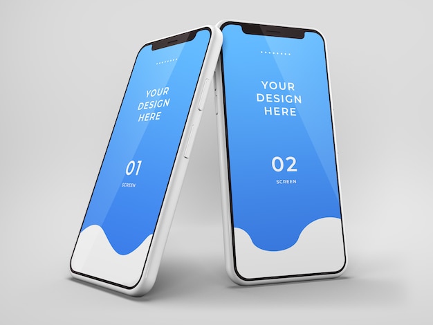 Gros plan de la maquette de téléphones intelligents