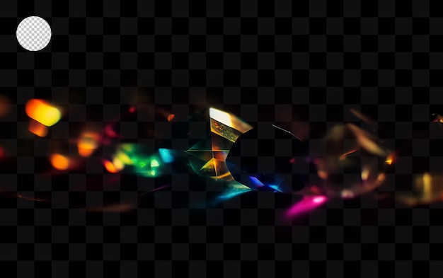Un gros plan d'une pierre précieuse de couleur arc-en-ciel avec un fond transparent