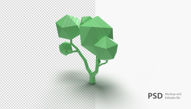 Gros Plan Sur Une Plante Lowpoly Isolée