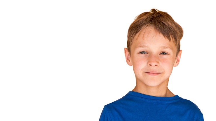 PSD gros plan sur le portrait d'expression d'enfant