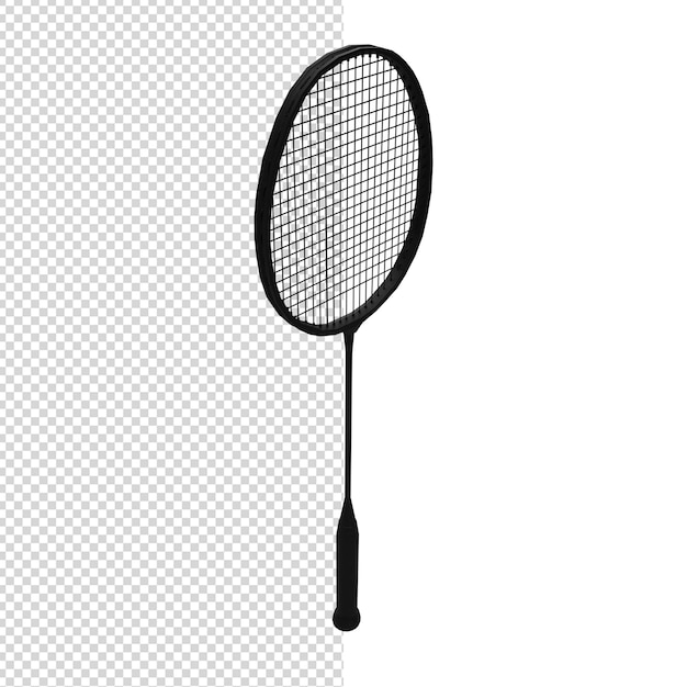 gros plan sur raquette de badminton 3d isolé premium psd