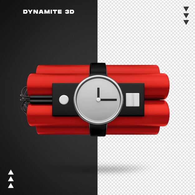 PSD gros plan sur le rendu 3d de la bombe à retardement