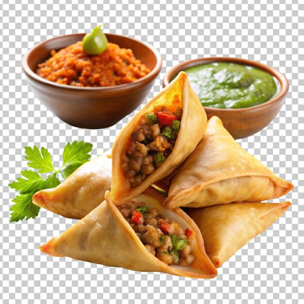 PSD un gros plan des samosas savoureux