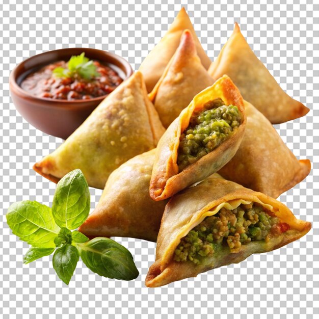 PSD un gros plan des samosas savoureux