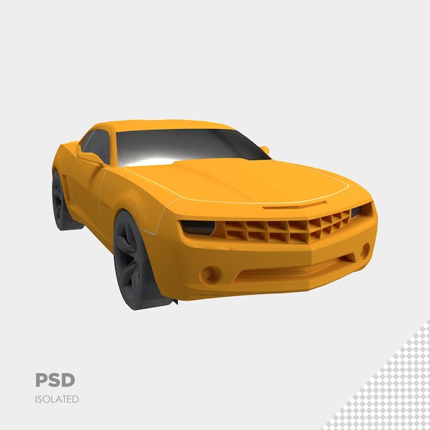 gros plan sur voiture 3d premium isolé ps