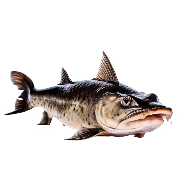 Un gros poisson avec la bouche ouverte Isolé sur blanc Transparent PNG Generative AI