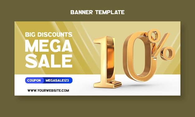 Große rabatte mega sale 10 off banner vorlage