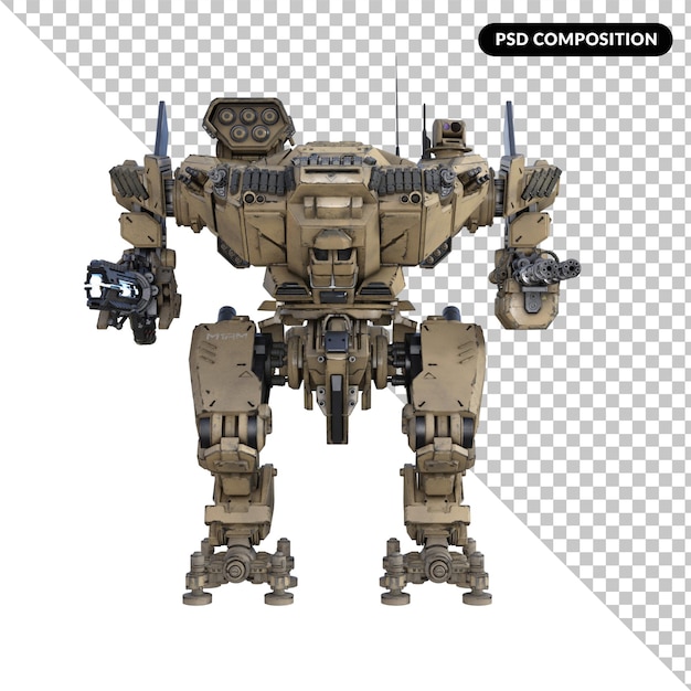 Große Roboter-Soldaten isoliert 3d