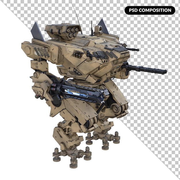 Große Roboter-Soldaten isoliert 3d