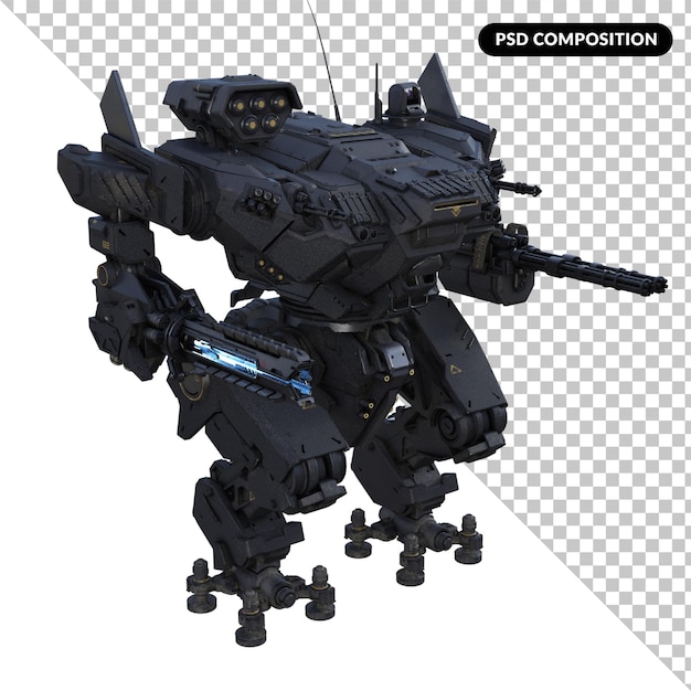 Große Roboter-Soldaten isoliert 3d