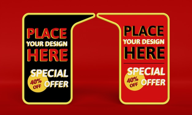 PSD große verkaufs-mock-up-banner mit sonderangebot