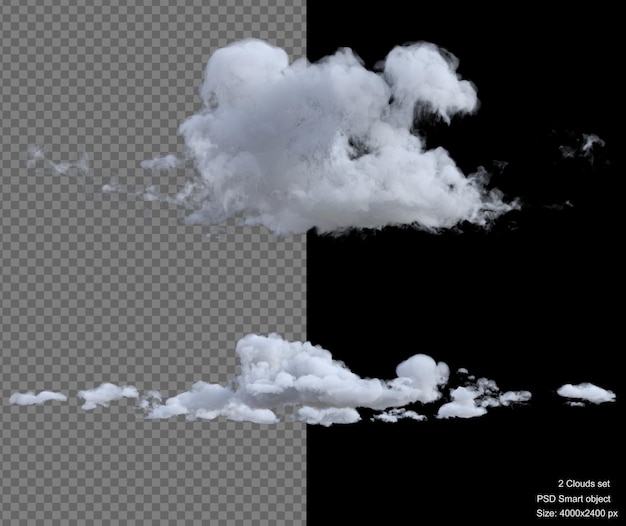 Große Wolken isoliert 3D-Render
