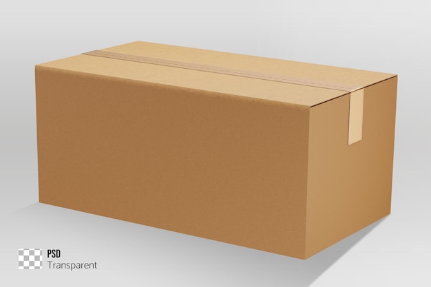 Großer geschlossener karton 3d-rendering symbol für verpackungsbox